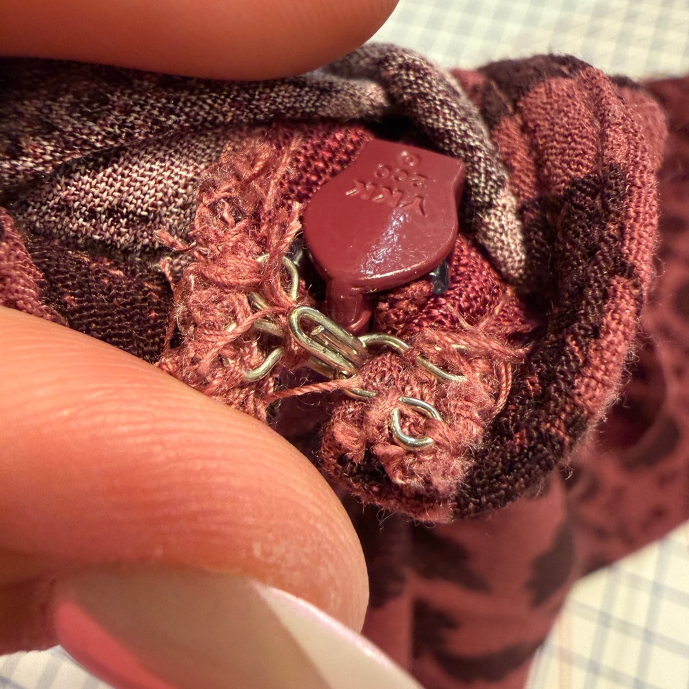 American Eagle Maxi Dress Womens Lrg Burgundy Floral Lace Trim Grunge Fairycore - Picture 9 of 16